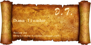 Duma Tivadar névjegykártya