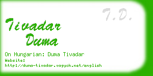 tivadar duma business card